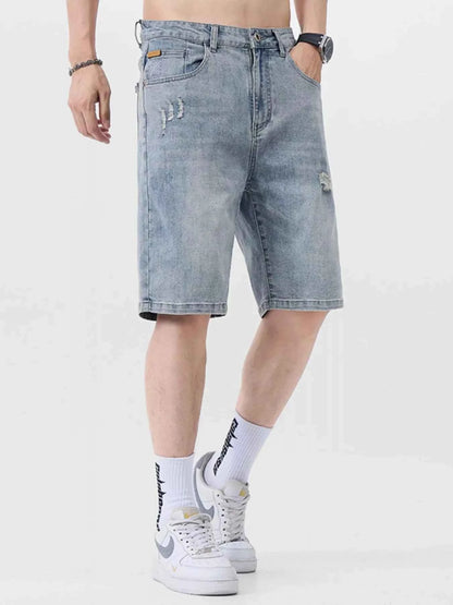 Men's Distressed Denim Shorts
