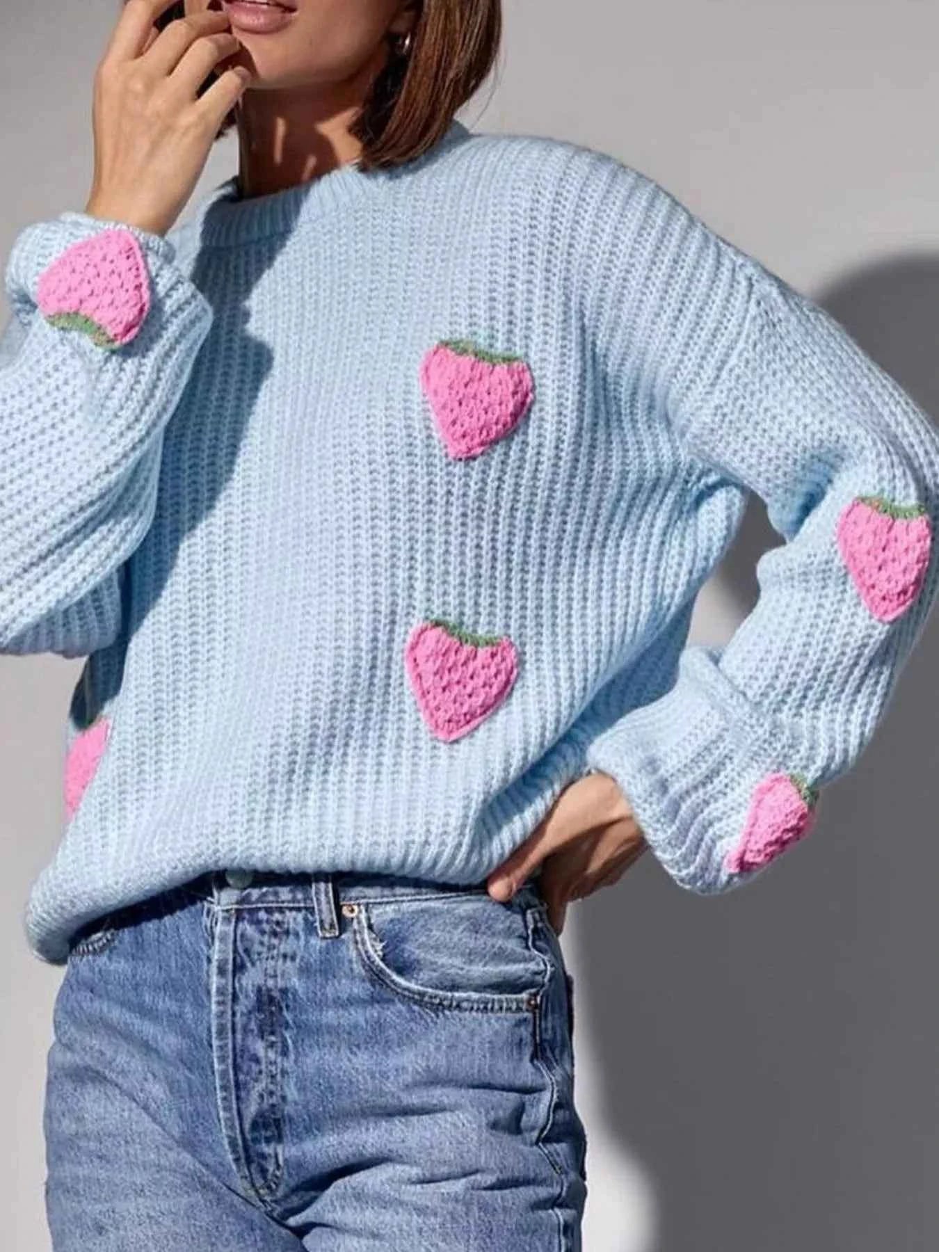 Strawberry Button Down Cardigan