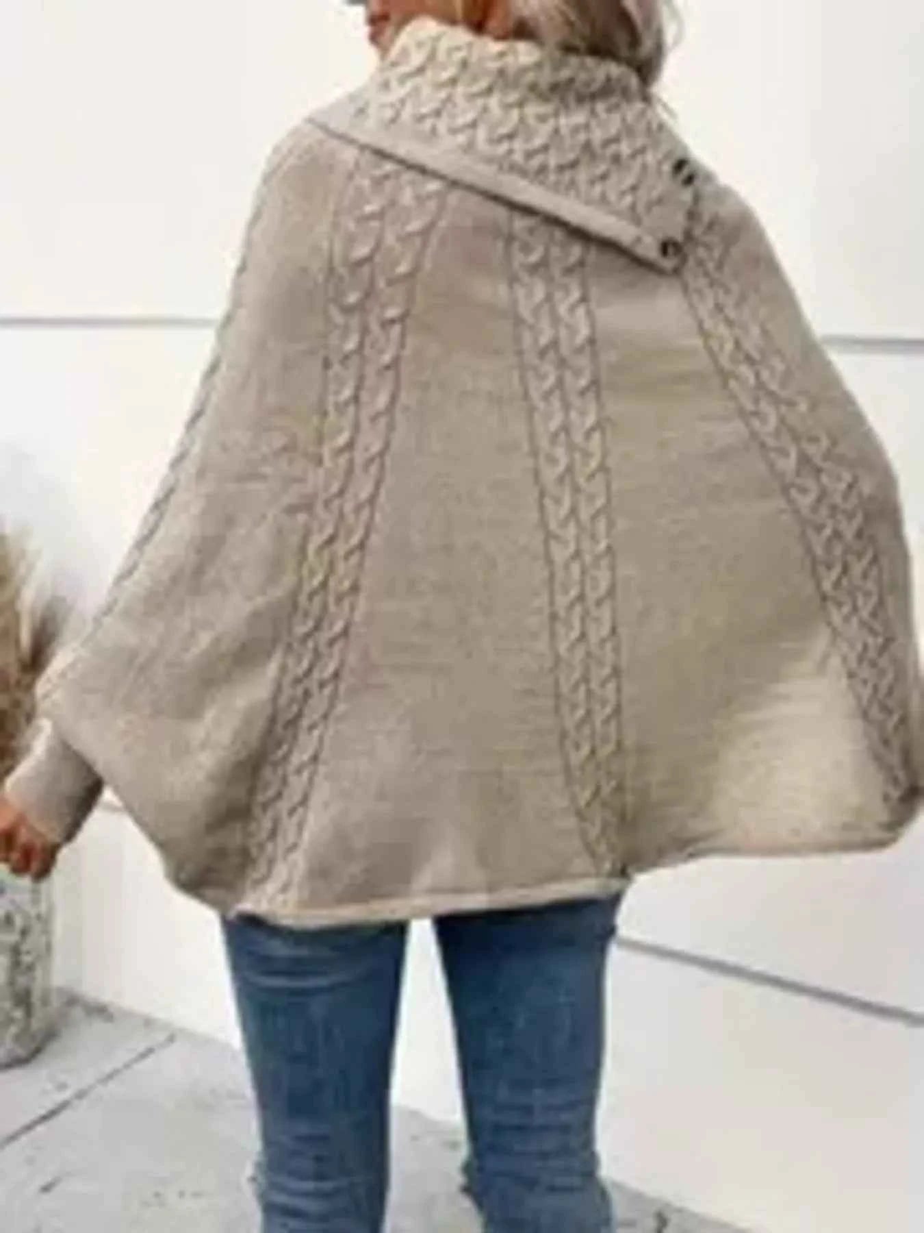 Cable Knit Button Detail Sweater