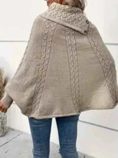 Cable Knit Button Detail Sweater