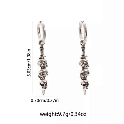 Halloween Skull Chain Drop Earrings