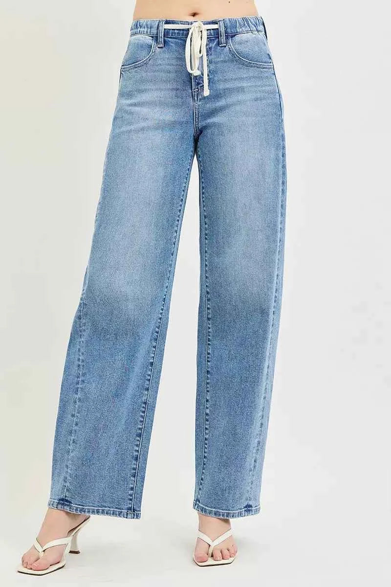 RISEN Relaxed Fit Drawstring Waist Jeans
