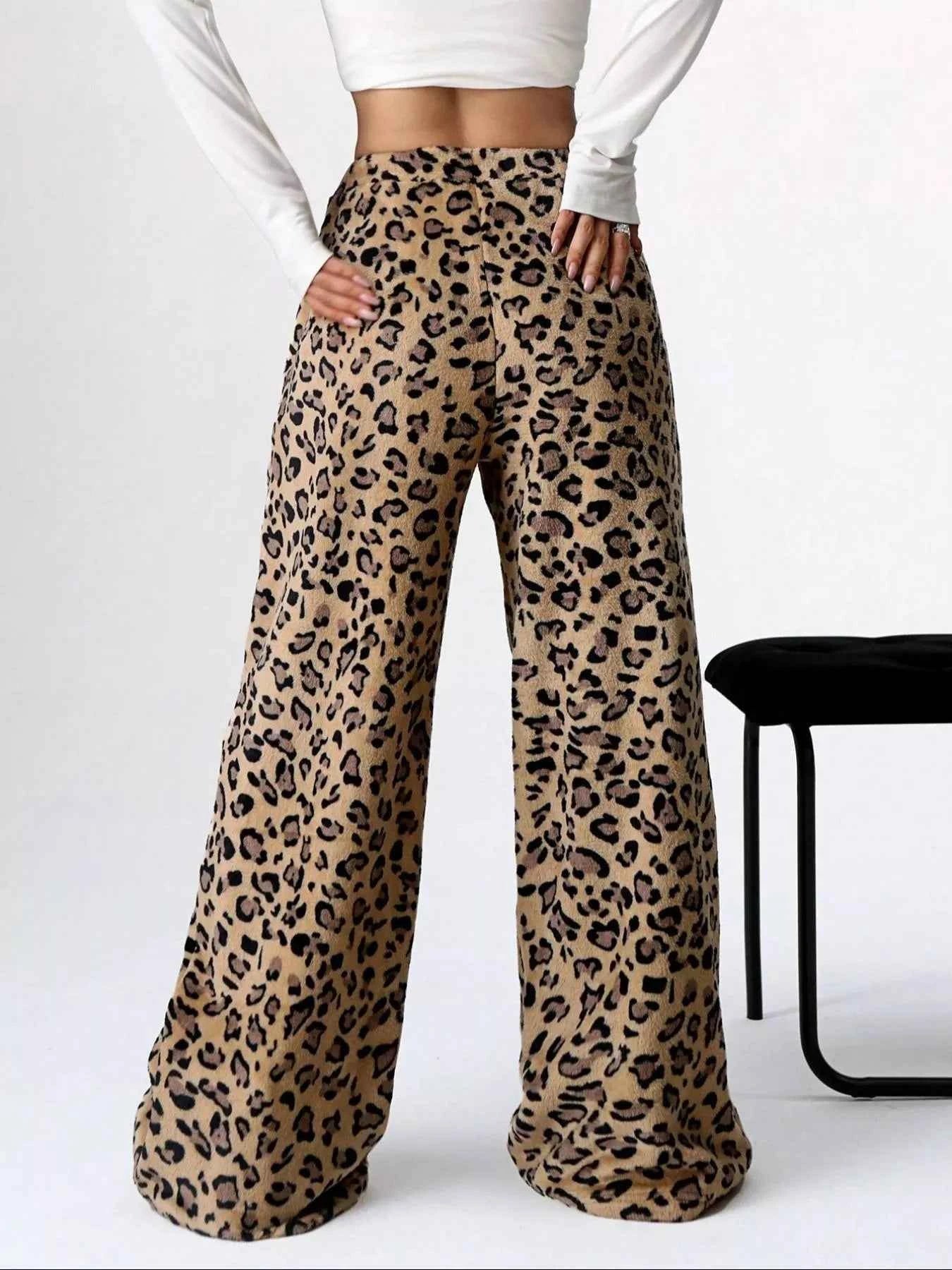 Leopard Wide Leg Pants