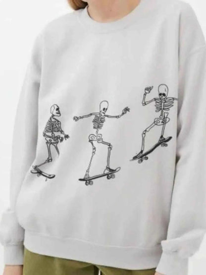 Skeleton Graphic Oversized Sweatshirt