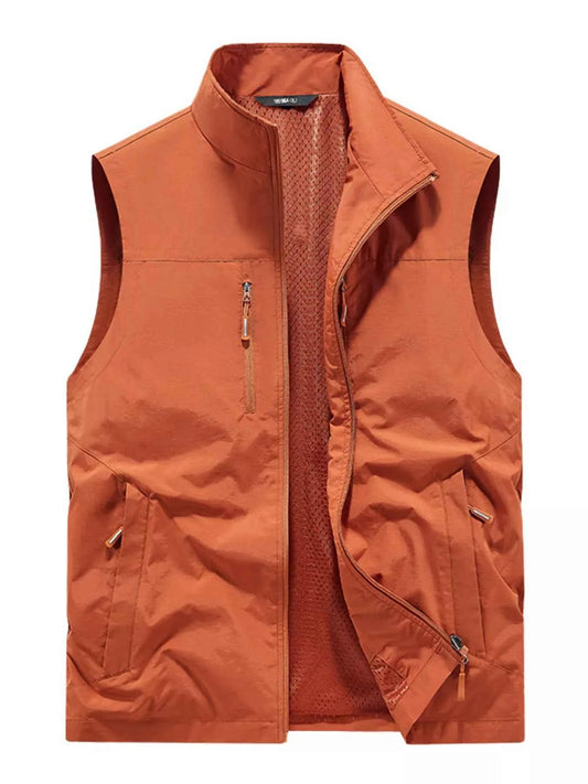 Men's Plus Size Lightweight Outdoor Zip Up Vest