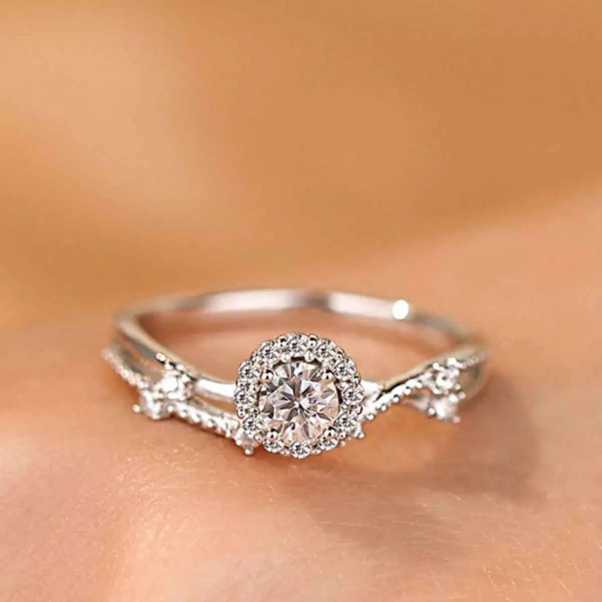 1 Carat 925 Sterling Silver Moissanite Layered Ring