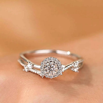 1 Carat 925 Sterling Silver Moissanite Layered Ring
