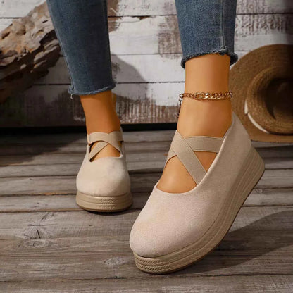 Crisscross Wedge Slip-Ons