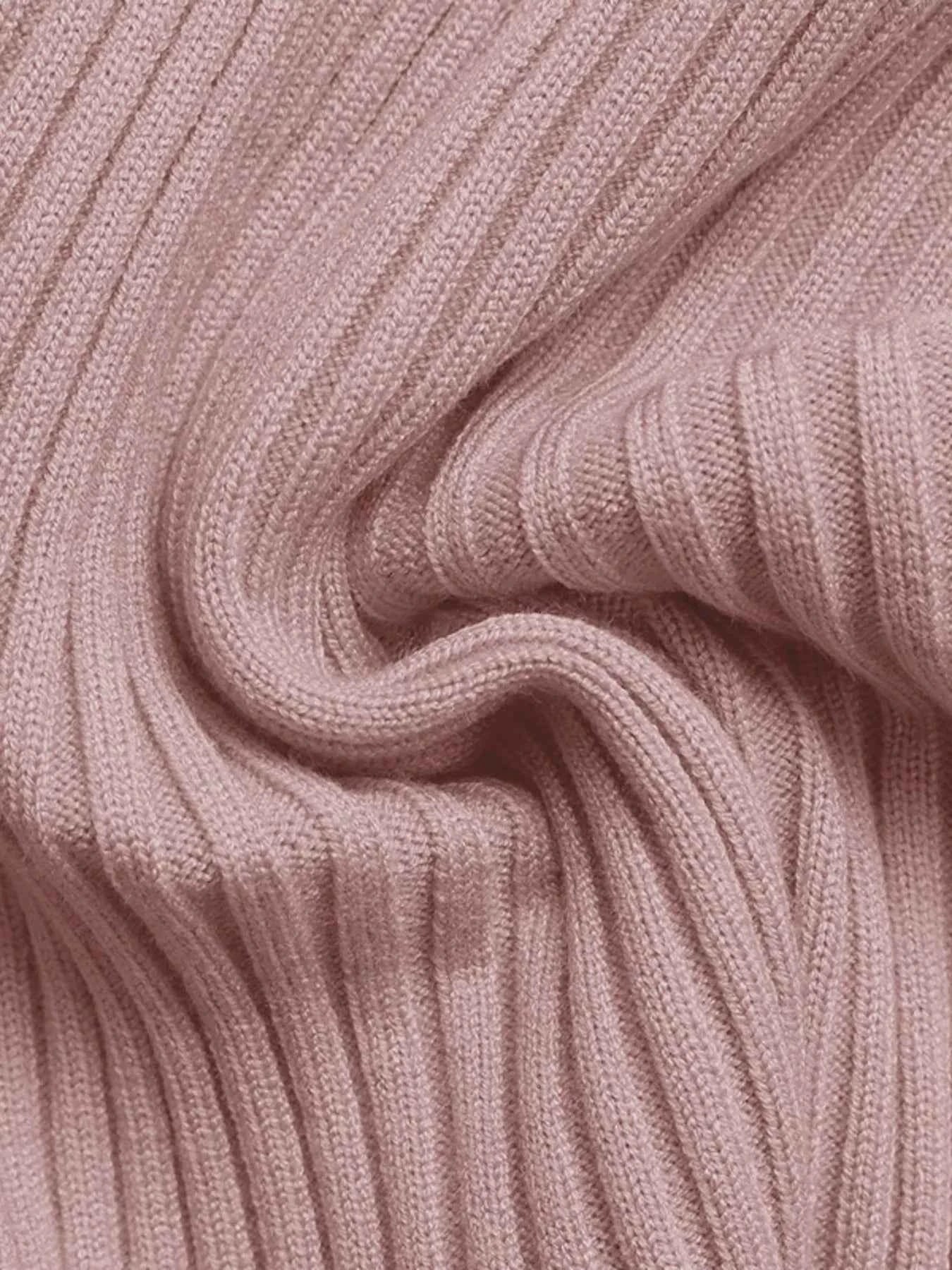 Ribbed Knit Square Neck Bodycon Sweater Dress