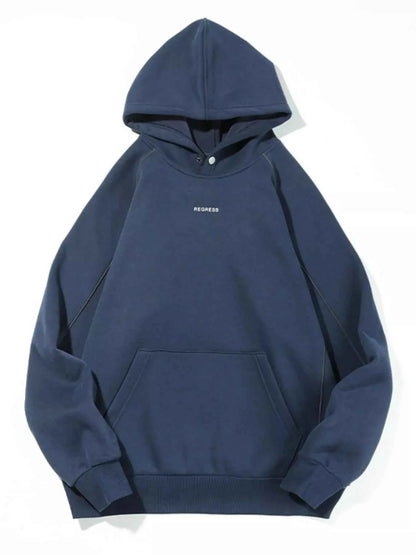 Men's Plus Size Kangaroo Pocket Raglan Sleeve Hoodie