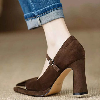 Point Toe Block Heels Pumps