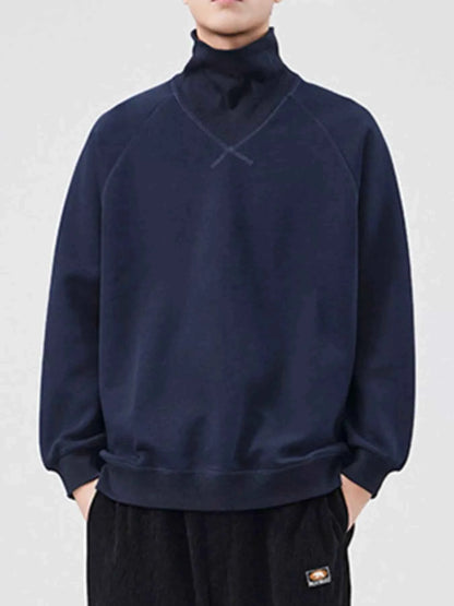 Men's Plus Size Turtleneck Long Sleeve Sweatshirt