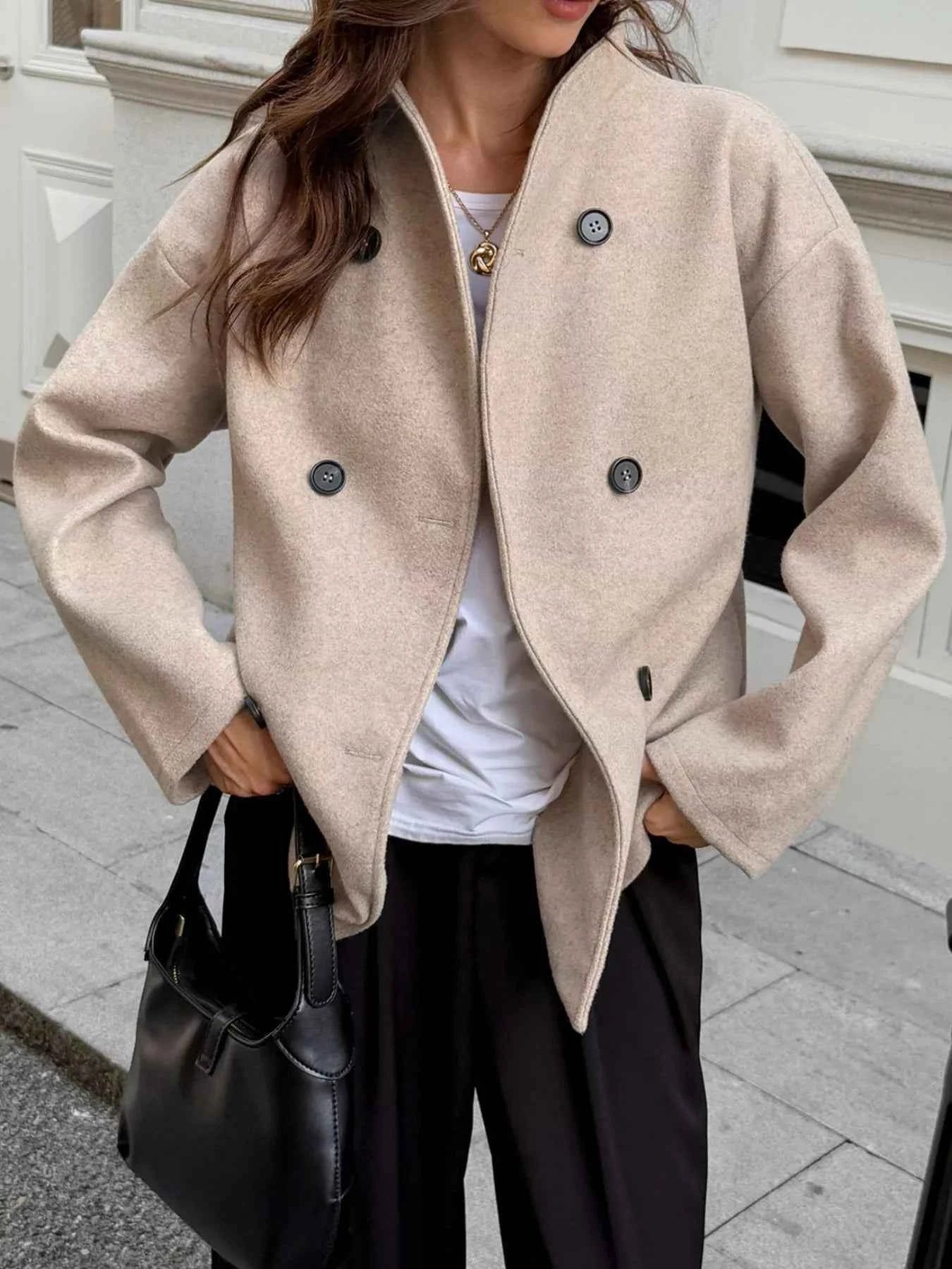 Double-Breasted Dropped Shoulder Jacket