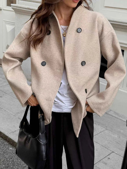 Double-Breasted Dropped Shoulder Jacket