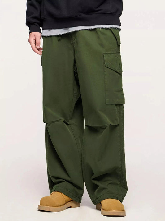 Men's Wide Leg Cargo Pants with Multi-Pocket