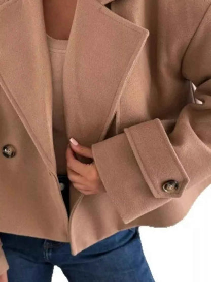 Lapel Collar Dropped Shoulder Jacket
