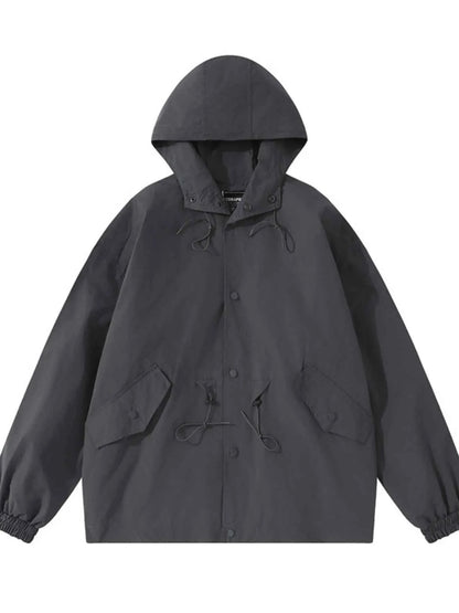 Men's Drawstring Long Sleeve Hooded Jacket