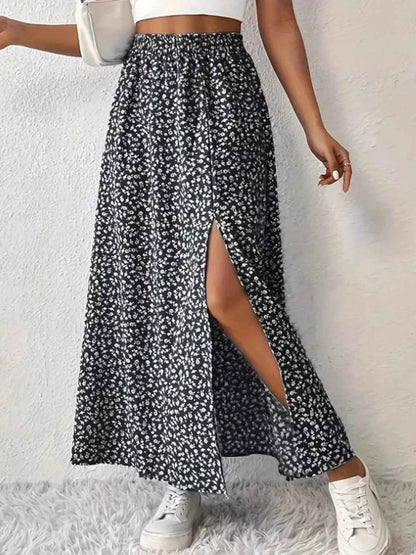 Slit Printed Skirt