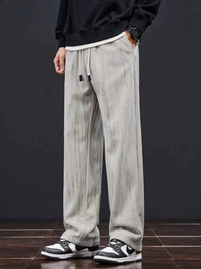 Men's Plus Size Drawstring Wide Leg Pants