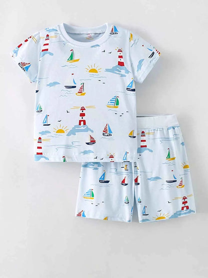 Children's Nautical Print T-Shirt and Shorts Set