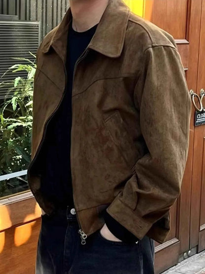 Men's Plus Size Zip Up Long Sleeve Jacket