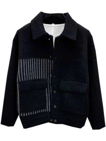 Men's Plus Size Button Up Long Sleeve Jacket