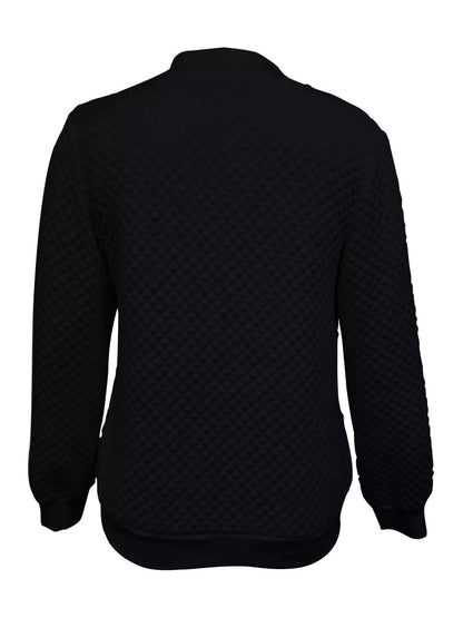 Textured Zip Up Long Sleeve Jacket