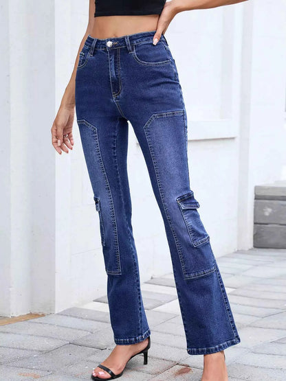 High-Waisted Bootcut Jeans