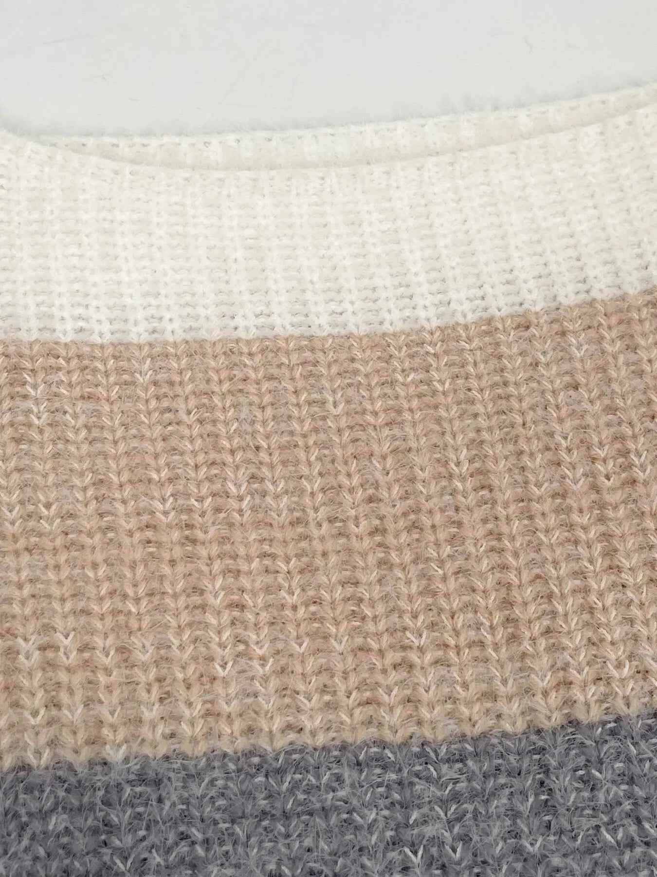 Color Block Long Sleeve Sweater Dress