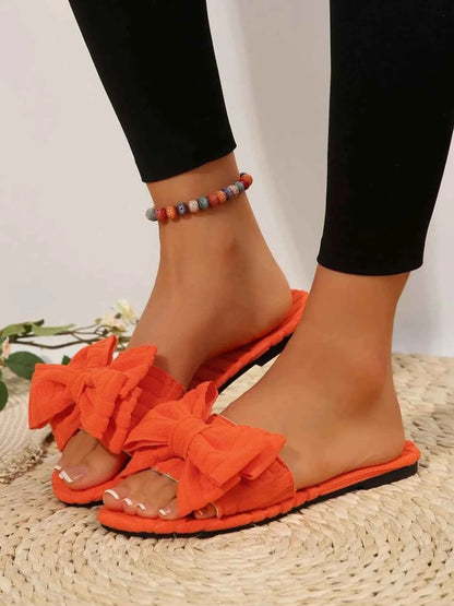 Bow Knot Open Toe Slippers