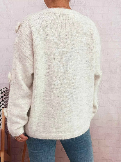Flower Button-Up Cardigan