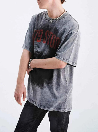 Men's Graphic Round Neck Short Sleeve T-Shirt