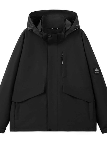 Men's Full Size Long Sleeve Hooded Windbreaker Jacket Plus Size