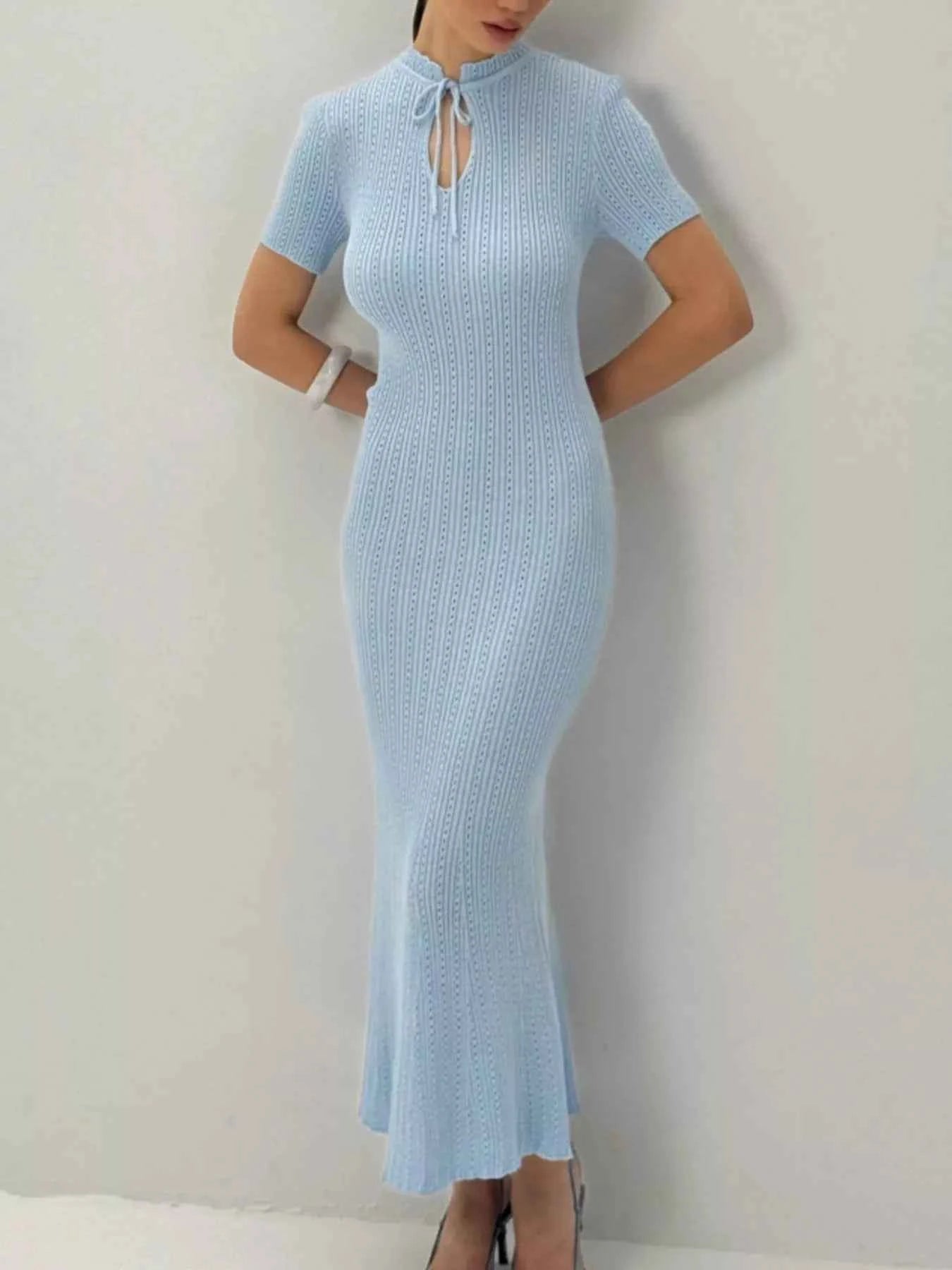 Short Sleeve Knitted Mermaid Dress