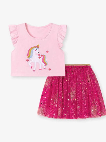 Children's Unicorn Rainbow Tulle Dress Set
