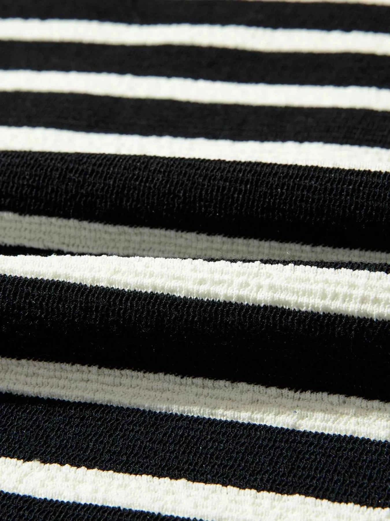 Stripe Contrast MERRY Letter Christmas Print Drop Shoulder Sweatshirt