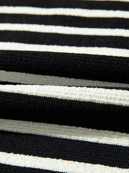 Stripe Contrast MERRY Letter Christmas Print Drop Shoulder Sweatshirt