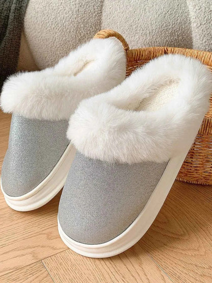 Faux Fur Lined Winter Slippers