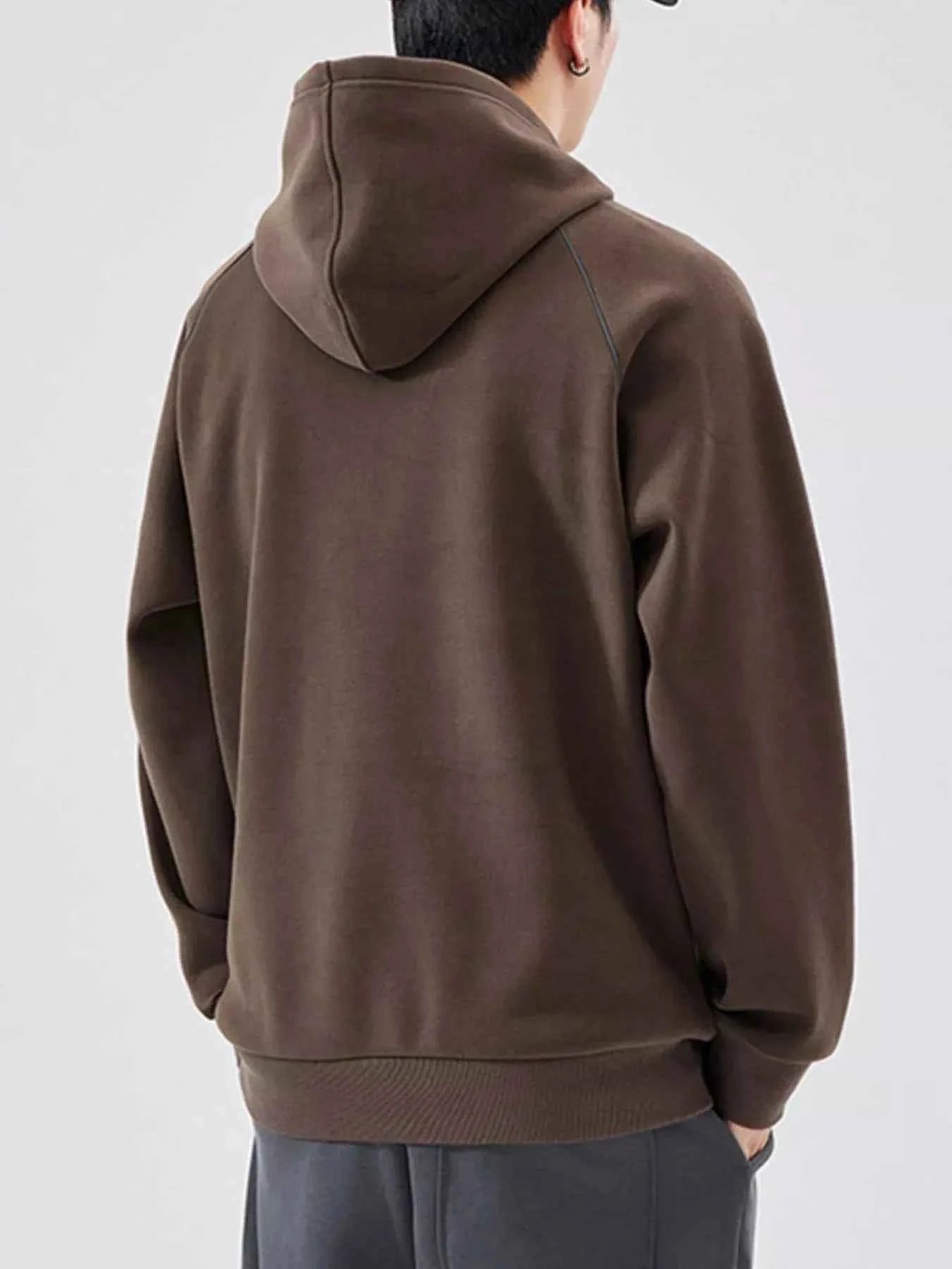 Men's Plus Size Kangaroo Pocket Raglan Sleeve Hoodie