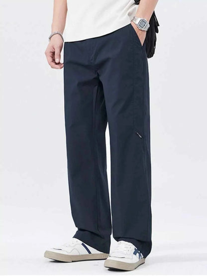 Men's Full Size Casual Lightweight Wide-Leg Pants Plus Size