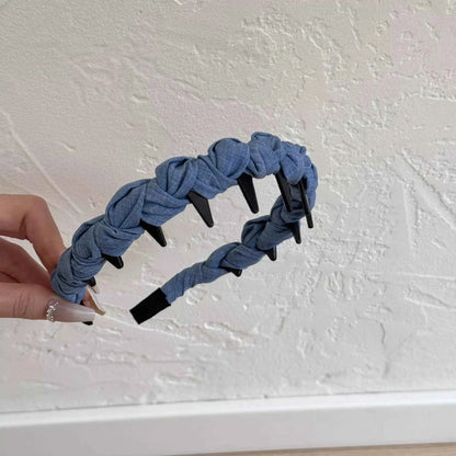 Denim Ruched Hair Headband