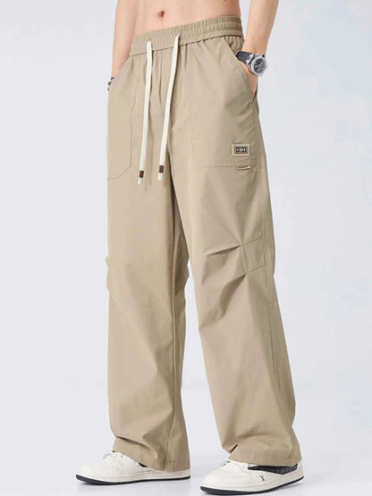 Men's Plus Size Casual Wide Leg Cargo Pants