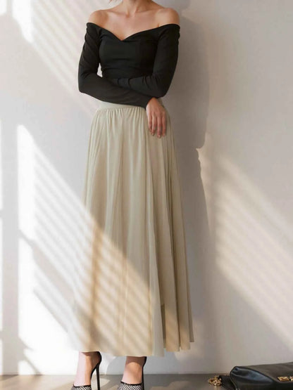 High-Waisted Midi Skirt