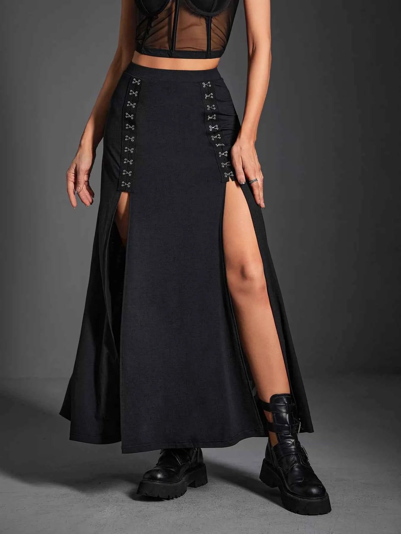 High Waist Slit Skirt