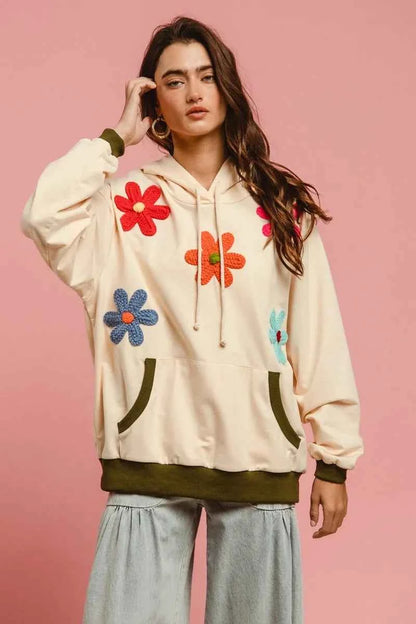 BiBi Patched Hoodie Top