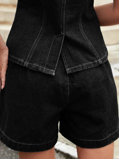 High-Waisted Denim Shorts