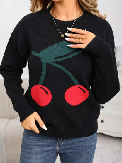 Cherry Round Neck Sweater