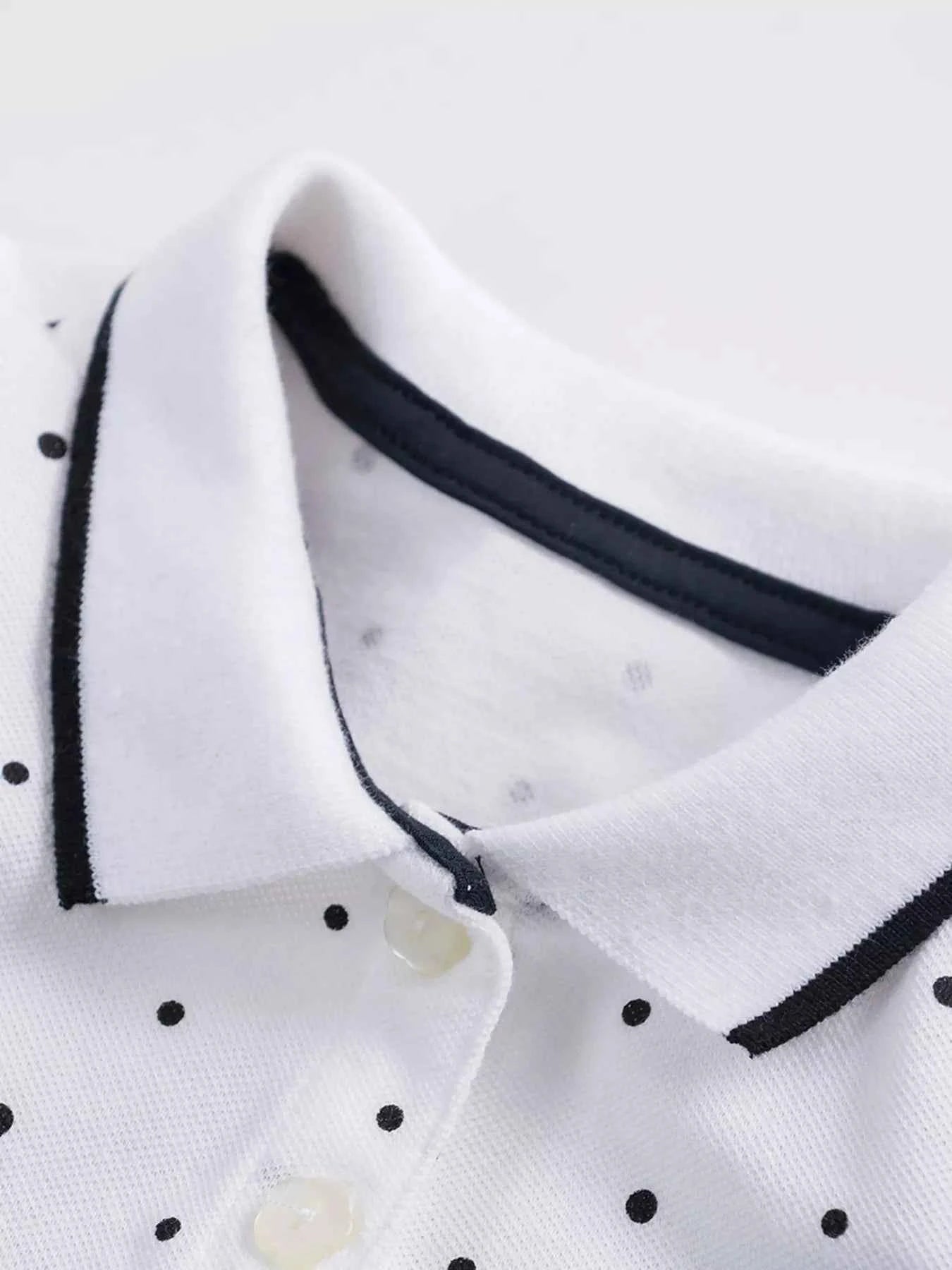 Children's Polka Dot Ruffle Hem Polo Dress