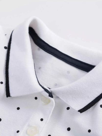 Children's Polka Dot Ruffle Hem Polo Dress