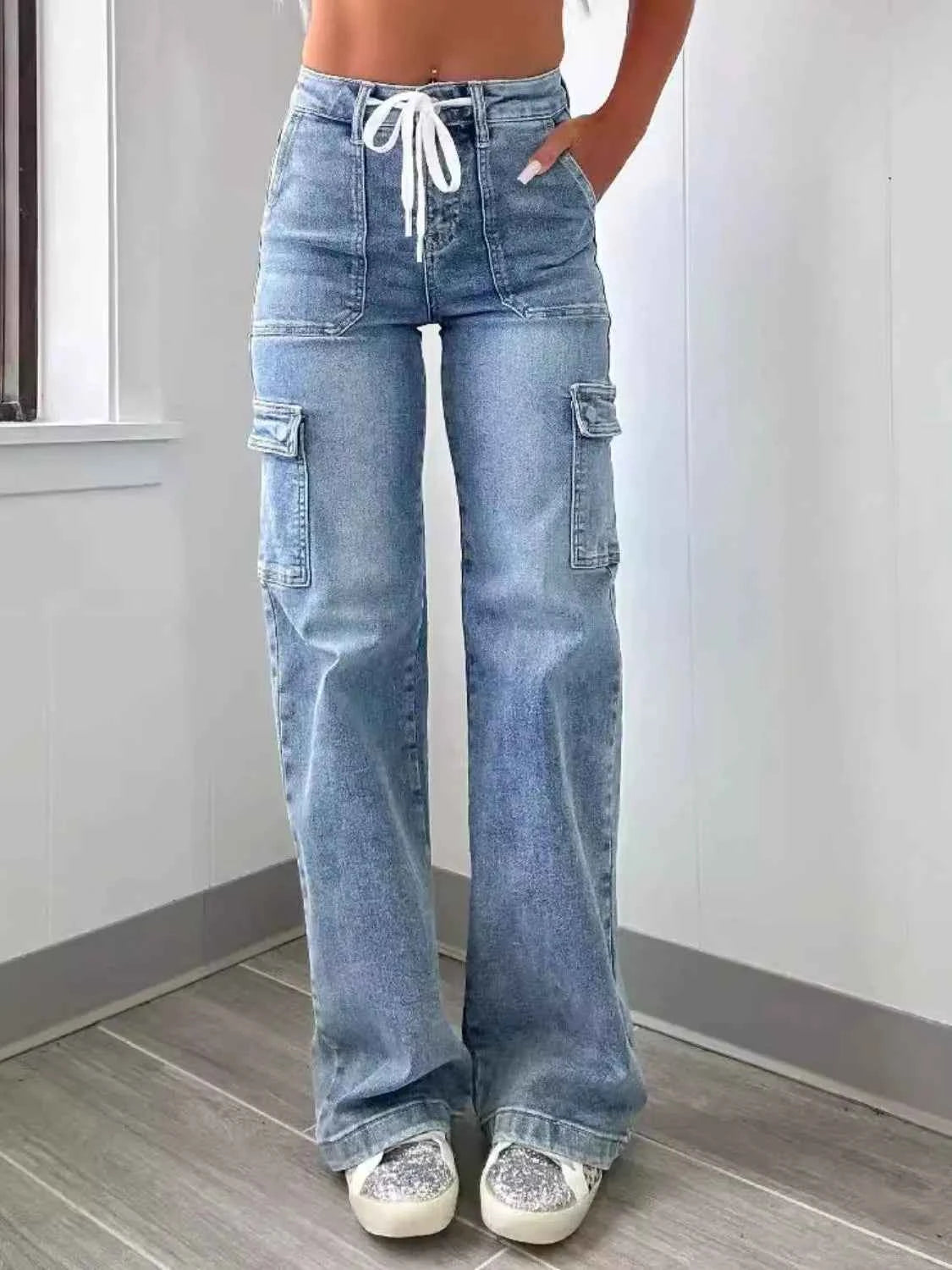Washed Jeans with Pockets